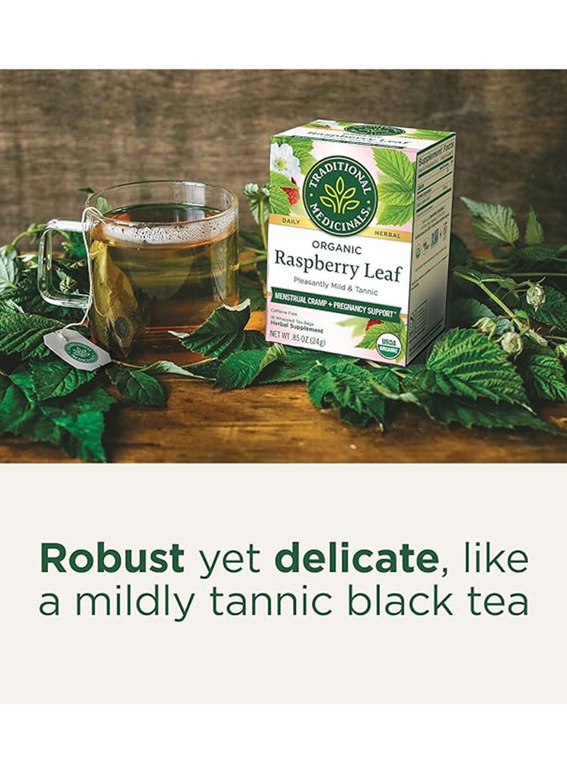 Traditional Medicinals Organic Raspberry Leaf, Ideal for Menstrual Cramp and Pregnancy Support, Caffeine Free, 16 Tea Bags - Image 3